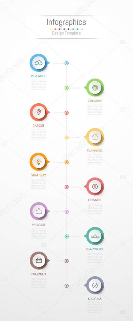 Infographic design elements for your business data with 10 options, parts, steps, timelines or processes. Vector Illustration.