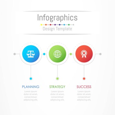 Infographic tasarım öğeleri iş verilerinizi 3 seçenekleri, parçalar, adımları, zaman çizelgeleri veya işlemler ile için. Vektör çizim.