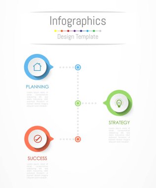 Infographic tasarım öğeleri iş verilerinizi 3 seçenekleri, parçalar, adımları, zaman çizelgeleri veya işlemler ile için. Vektör çizim.