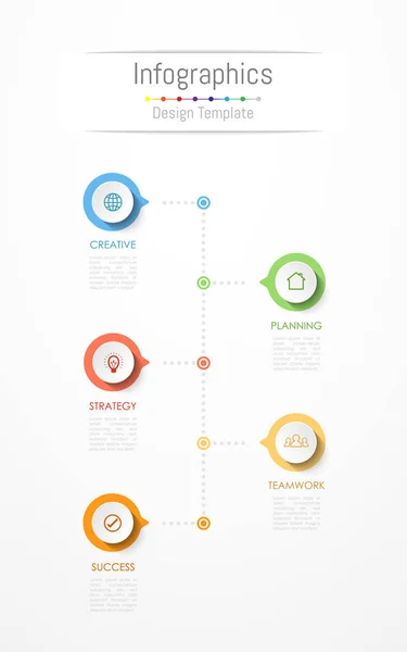 Elementos de diseño infográfico para sus datos empresariales con 5 opciones, piezas, pasos, líneas de tiempo o procesos. Ilustración vectorial . — Vector de stock