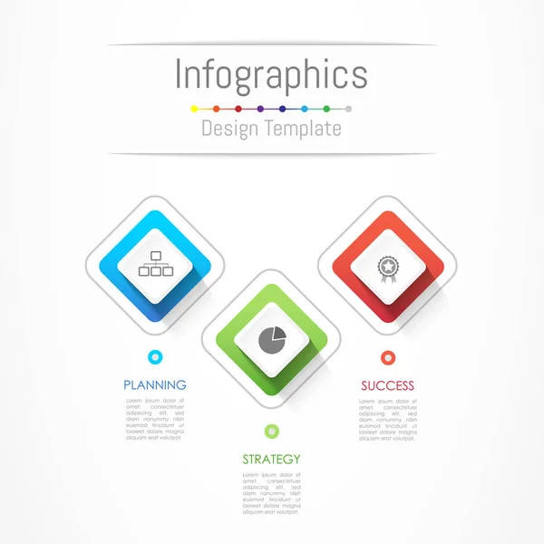 Elemente de design infografic pentru datele dvs. de afaceri cu 3 opțiuni, piese, pași, linii temporale sau procese. Vector Illustration . — Vector de stoc