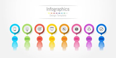 Infographic tasarım öğeleri iş verilerinizi 8 seçenekleri, parçalar, adımları, zaman çizelgeleri veya işlemler ile için. İnsanların iletişim kavramı, vektör çizim.