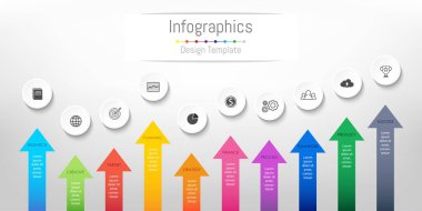 Infographic tasarım öğeleri iş verilerinizi 10 seçenekleri, parçalar, adımları, zaman çizelgeleri veya işlemler ile için. Vektör çizim.