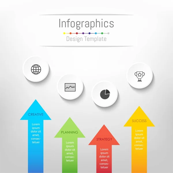 Elementos de diseño infográfico para sus datos empresariales con 4 opciones, partes, pasos, líneas de tiempo o procesos. Ilustración vectorial . — Vector de stock