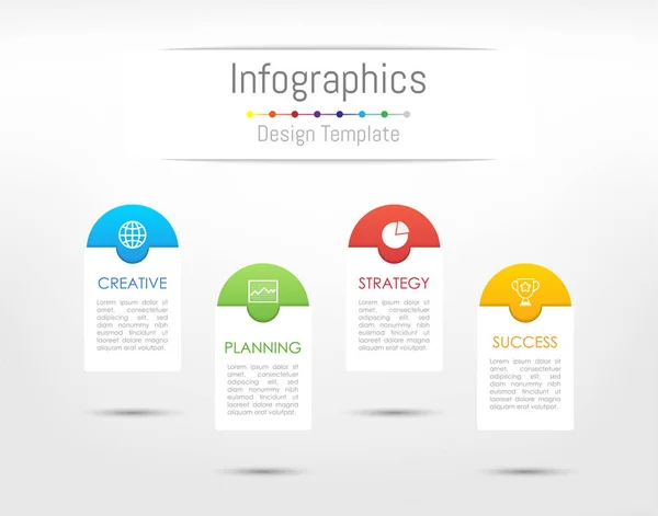 Infographic design elements for your business data with 4 options, parts, steps, timelines or processes. Vector Illustration. — Stock Vector