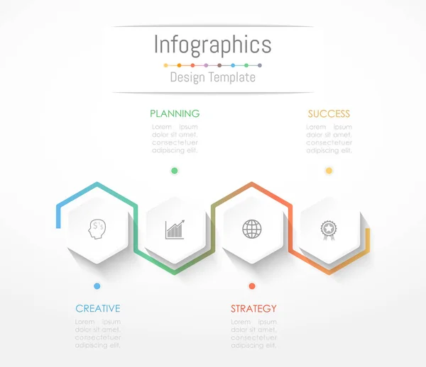 Infographic designelementen voor uw bedrijfsgegevens met 4 opties, onderdelen, stappen, tijdlijnen of processen. Vectorillustratie. — Stockvector