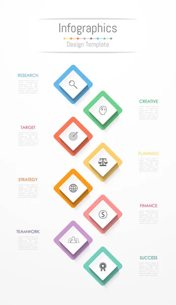 Elementos de design infográfico para seus dados de negócios com 8 opções, peças, etapas, cronogramas ou processos. Ilustração vetorial . — Vetor de Stock