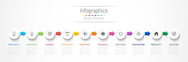 Éléments de conception d'infographie pour vos données d'entreprise avec 10 options, pièces, étapes, calendriers ou processus. Illustration vectorielle . — Image vectorielle