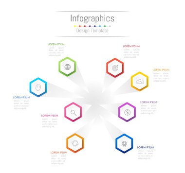 Infographic tasarım öğeleri iş verilerinizi 8 seçenekleri, parçalar, adımları, zaman çizelgeleri veya işlemler ile için. Vektör çizim.