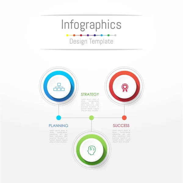 Elementos de design infográfico para seus dados de negócios com 3 opções, peças, etapas, cronogramas ou processos. Ilustração vetorial . — Vetor de Stock