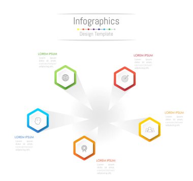 Infographic tasarım öğeleri iş verilerinizi 5 seçenekleri, parçalar, adımları, zaman çizelgeleri veya işlemler ile için. Vektör çizim.