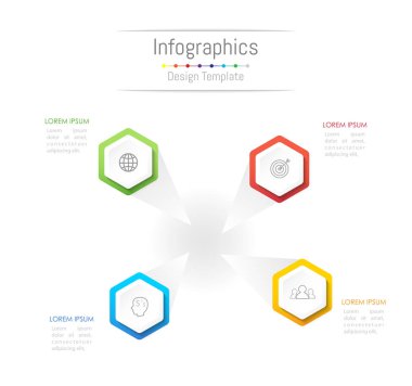 Infographic tasarım öğeleri iş verilerinizi 4 seçenekleri, parçalar, adımları, zaman çizelgeleri veya işlemler ile için. Vektör çizim.