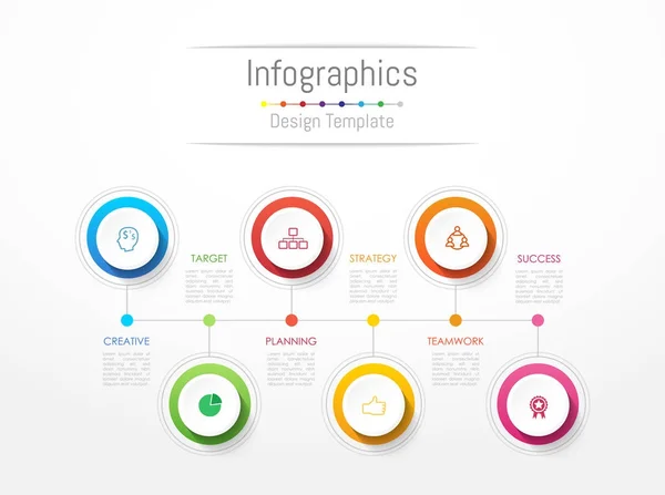 Elementos de design infográfico para seus dados de negócios com 6 opções, peças, etapas, cronogramas ou processos. Ilustração vetorial . — Vetor de Stock