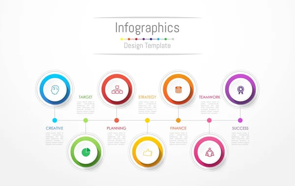Infografika prvky pro svá obchodní data s 7 možností, díly, kroky, časové osy nebo procesy. Vektorové ilustrace. — Stockový vektor