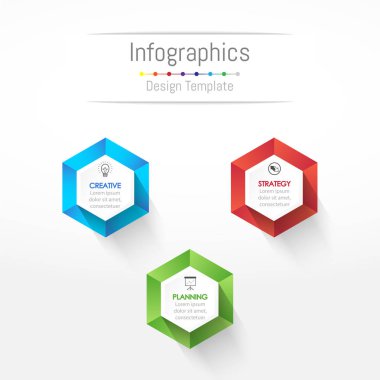 Infographic tasarım öğeleri iş verilerinizi 3 seçenekleri, parçalar, adımları, zaman çizelgeleri veya işlemler ile için. Vektör çizim.