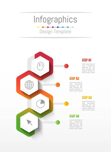 Інфографічні елементи дизайну для ваших бізнес-даних з 4 параметрами, частинами, кроками, хронологіями або процесами. Векторна ілюстрація . — стоковий вектор