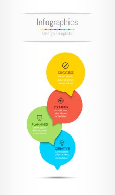 Infographic tasarım öğeleri iş verilerinizi 4 seçenekleri, parçalar, adımları, zaman çizelgeleri veya işlemler ile için. Vektör çizim.