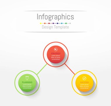 Infographic tasarım öğeleri iş verilerinizi 3 seçenekleri, parçalar, adımları, zaman çizelgeleri veya işlemler ile için. Vektör çizim.