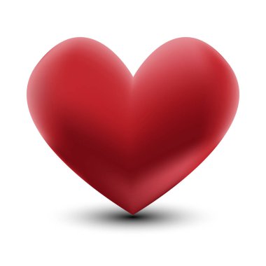 Beyaz arkaplanda kırmızı kalp.