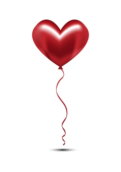 Валентинский Красный Сердечный Шар — стоковый вектор
