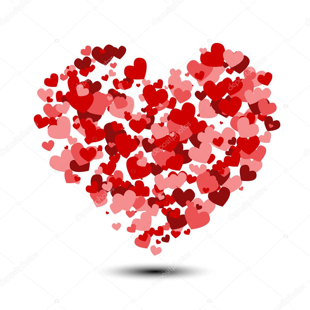 heart background with lot of valentines hearts