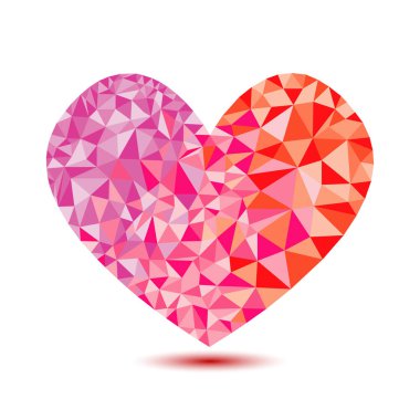 üçgen Pembe Kalp şekli soyut tasarım