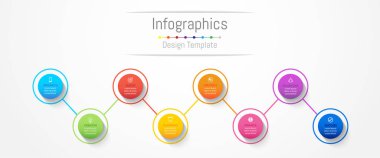 Infographic tasarım öğeleri iş verilerinizi 8 seçenekleri, parçalar, adımları, zaman çizelgeleri veya işlemler ile için. Vektör çizim.