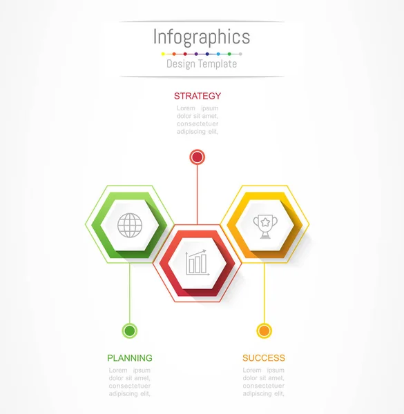 Infographic designelementen voor uw bedrijfsgegevens met 3 opties, onderdelen, stappen, tijdlijnen of processen. Vectorillustratie. — Stockvector