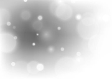 Hafif bir bulanıklık ile gri arka plan üzerinde soyut beyaz bokeh. Vektör çizim
