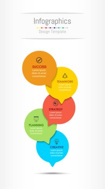Infographic tasarım öğeleri iş verilerinizi 5 seçenekleri, parçalar, adımları, zaman çizelgeleri veya işlemler ile için. Vektör çizim.