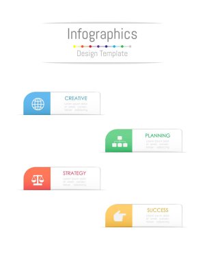 Infographic tasarım öğeleri iş verilerinizi 4 seçenekleri, parçalar, adımları, zaman çizelgeleri veya işlemler ile için. Vektör çizim.