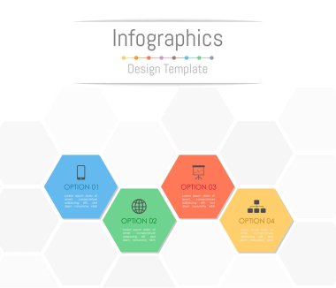 Infographic tasarım öğeleri iş verilerinizi 4 seçenekleri, parçalar, adımları, zaman çizelgeleri veya işlemler ile için. Vektör çizim.