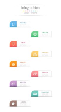 Infographic tasarım öğeleri iş verilerinizi 9 seçenekleri, parçalar, adımları, zaman çizelgeleri veya işlemler ile için. Vektör çizim.