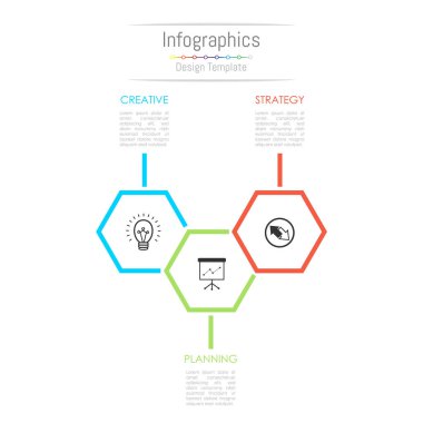 Infographic tasarım öğeleri iş verilerinizi 3 seçenekleri, parçalar, adımları, zaman çizelgeleri veya işlemler ile için. Vektör çizim.