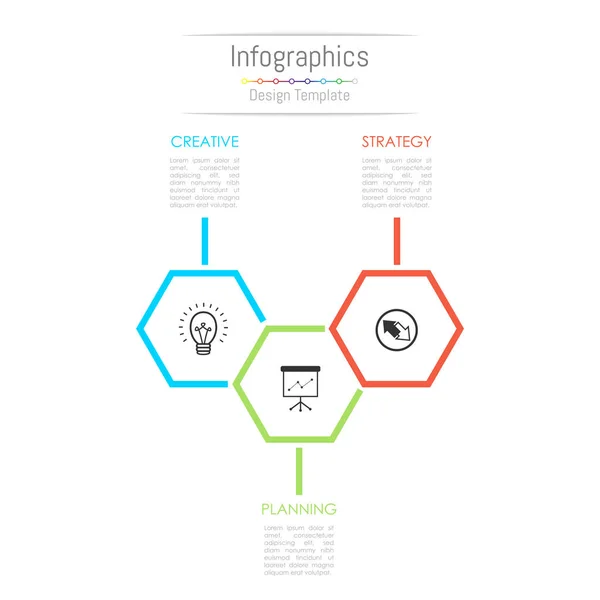 Éléments de conception d'infographie pour vos données d'entreprise avec 3 options, pièces, étapes, calendriers ou processus. Illustration vectorielle . — Image vectorielle