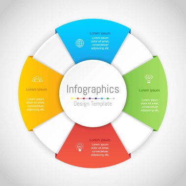 Infographic tasarım öğeleri iş verilerinizi 4 seçenekleri, parçalar, adımları, zaman çizelgeleri veya işlemler ile için. Vektör çizim.