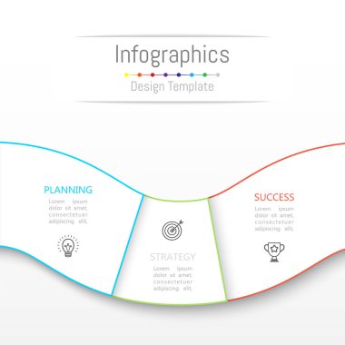 Infographic tasarım öğeleri iş verilerinizi 3 seçenekleri, parçalar, adımları, zaman çizelgeleri veya işlemler ile için. Vektör çizim.