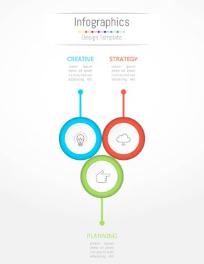 Infographic tasarım öğeleri iş verilerinizi 3 seçenekleri, parçalar, adımları, zaman çizelgeleri veya işlemler ile için. Vektör çizim.