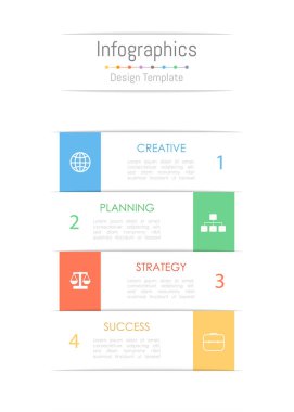 Infographic tasarım öğeleri iş verilerinizi 4 seçenekleri, parçalar, adımları, zaman çizelgeleri veya işlemler ile için. Vektör çizim.