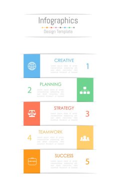 Infographic tasarım öğeleri iş verilerinizi 5 seçenekleri, parçalar, adımları, zaman çizelgeleri veya işlemler ile için. Vektör çizim.