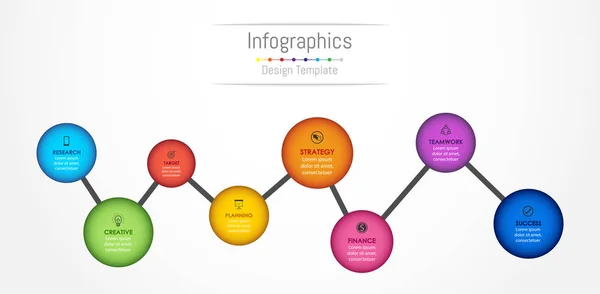 Infografische Gestaltungselemente für Ihre Geschäftsdaten mit 8 Optionen, Teilen, Schritten, Timelines oder Prozessen. Vektorillustration. — Stockvektor