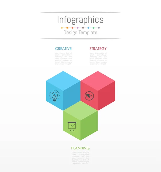 Инфографические элементы дизайна для бизнес-данных с 3 вариантами, частями, шагами, временными линиями или процессами. Векторная миграция . — стоковый вектор