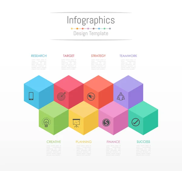 Infographic designelementen voor uw bedrijfsgegevens met 8 opties, onderdelen, stappen, tijdlijnen of processen. Vectorillustratie. — Stockvector