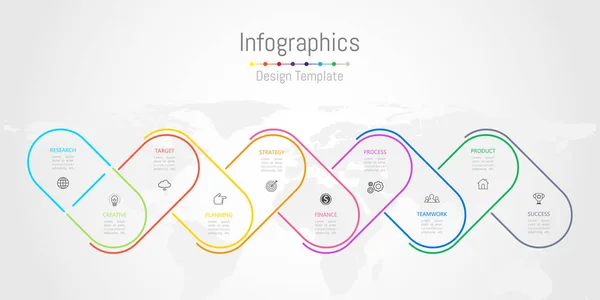 Infographic 10 옵션, 부품, 단계, 일정, 프로세스와 비즈니스 데이터에 대 한 디자인 요소입니다. Nasa, 벡터 일러스트 레이 션에 의해 비치이 이미지의 세계 지도. — 스톡 벡터
