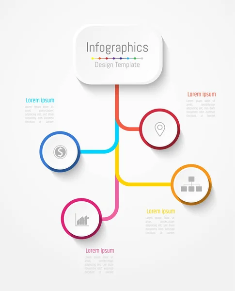 Infografische Gestaltungselemente für Ihre Geschäftsdaten mit 4 Optionen, Teilen, Schritten, Timelines oder Prozessen. Vektorillustration. — Stockvektor
