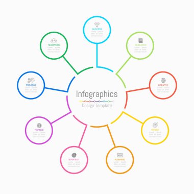 Infographic tasarım öğeleri için iş verilerinizi 9 seçenekleri ile.