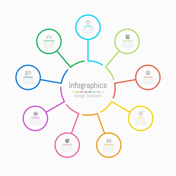 Infographic design elemei az üzleti adatok 9 lehetőségek. — Stock Vector