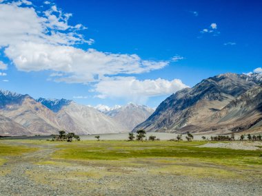Güzel dağ yakınındaki Hunder kum tepeleri, yüksek irtifa dünyada tatlı.