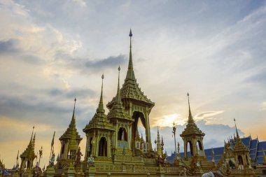 Bangkok, Tayland: 29 Kasım 2017 için Hm Kral Bhumibol Adulyadej Sanum Luang, Kraliyet krematoryum 