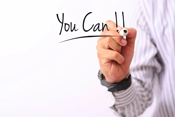 Yes You Can Motivational Words Quotes Concept Stock Photo